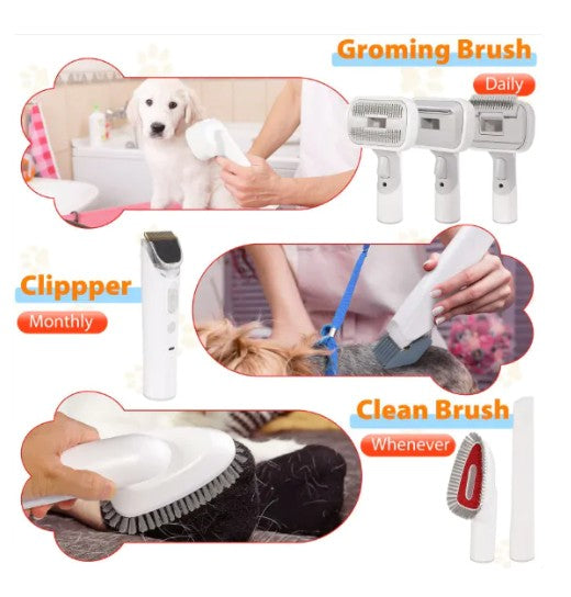 All-in-One Vacuum Cleaner Pet Hair Clipper Suit – Quiet 2.5L Pet Grooming Vacuum