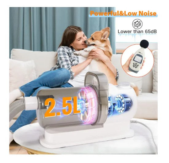 All-in-One Vacuum Cleaner Pet Hair Clipper Suit – Quiet 2.5L Pet Grooming Vacuum