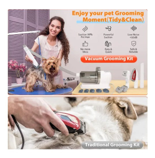 All-in-One Vacuum Cleaner Pet Hair Clipper Suit – Quiet 2.5L Pet Grooming Vacuum