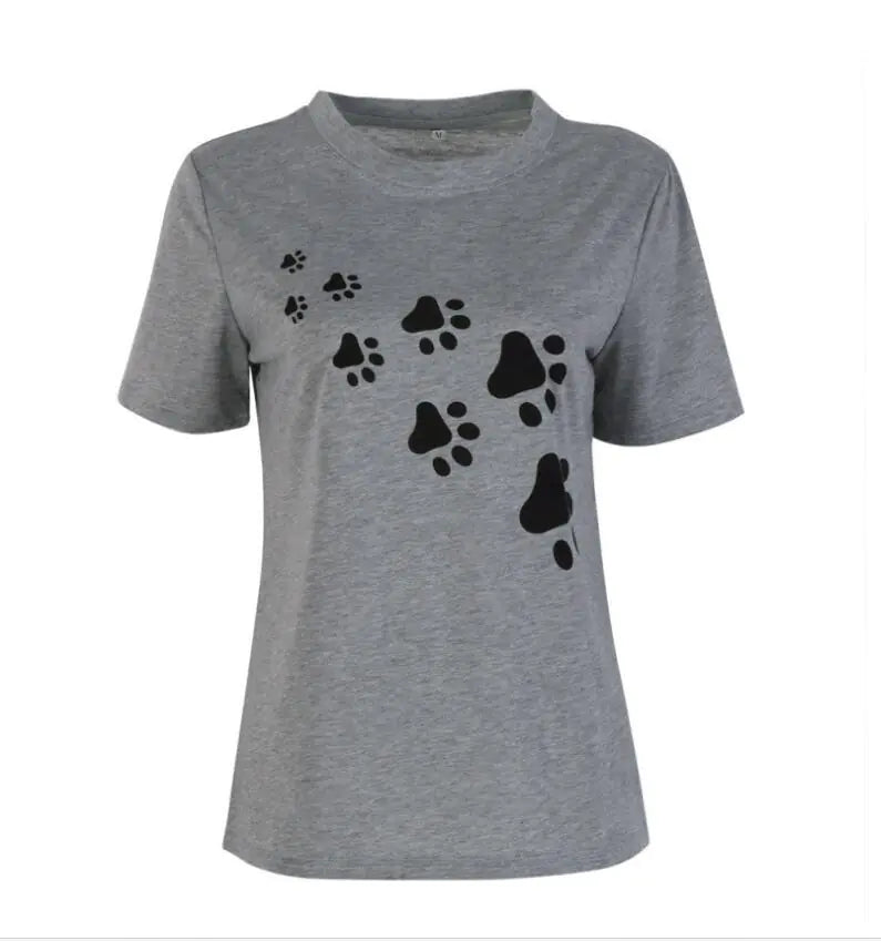 Dog Paw Print Printed Women’s T-Shirt – Wear Your Love for Dogs in Style