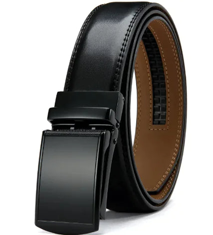 No Holes Cowhide Leather Belt - Adjustable, Stylish, and Durable