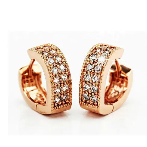 Heart Shape Hoop Earrings in 925 Sterling Silver and CZ stones