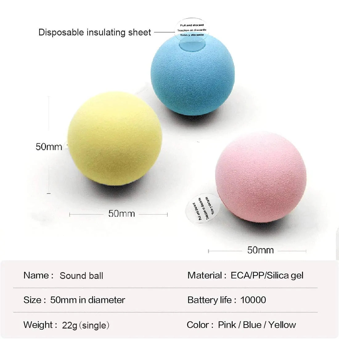 Interactive Ball Catnip Cat Training Toy – Sound-Activated with Real Animal Calls (Tap Trigger & Built-In Catnip Slot)