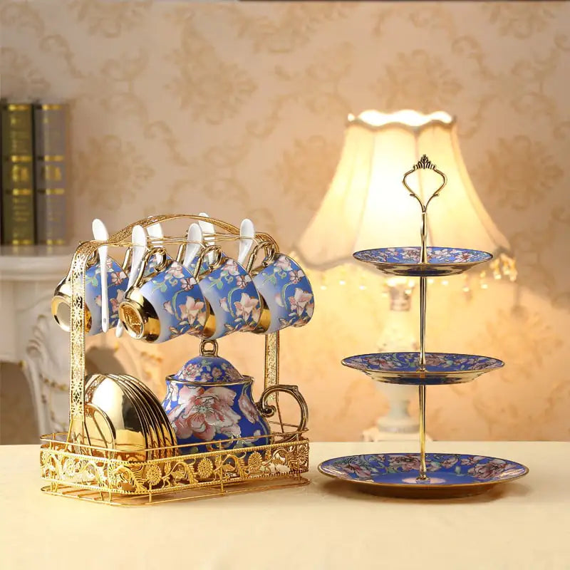 Luxury Bone China Coffee Cup & Saucer Set – 12 Elegant Glazed Designs (Gift-Ready, European Style, Durable Porcelain)