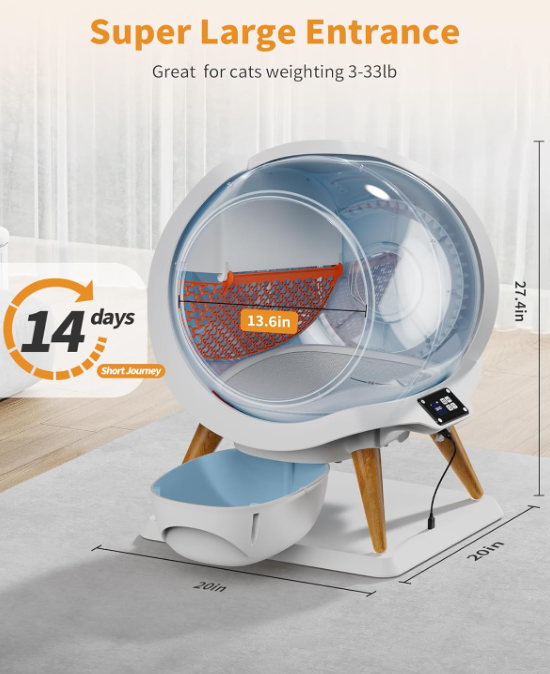 Self-Cleaning Automatic Cat Litter Box with App Control