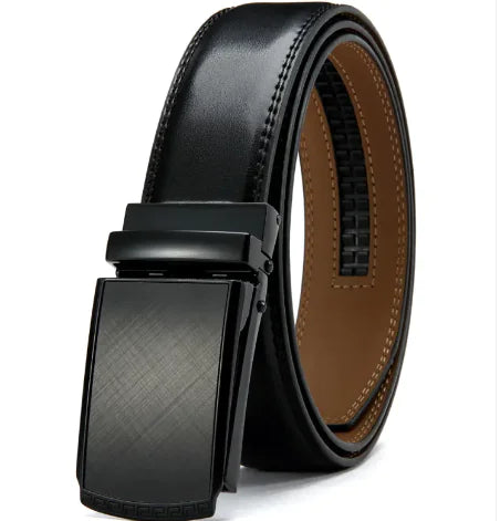 No Holes Cowhide Leather Belt - Adjustable, Stylish, and Durable