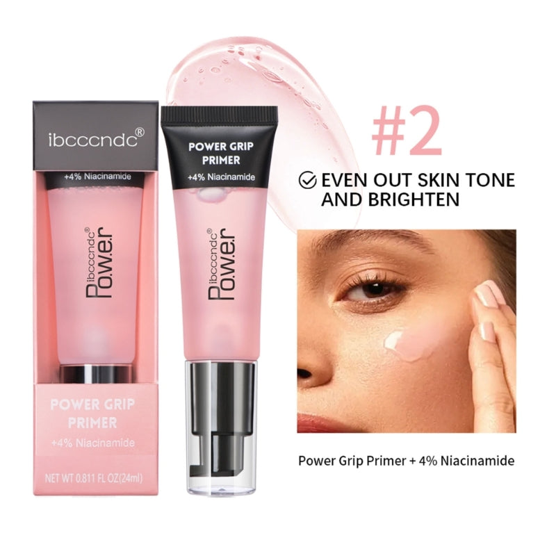 Power Grip Makeup Primer Gel – Hydrating & Smoothing Base (Clear & Niacinamide Pink, 24ml)