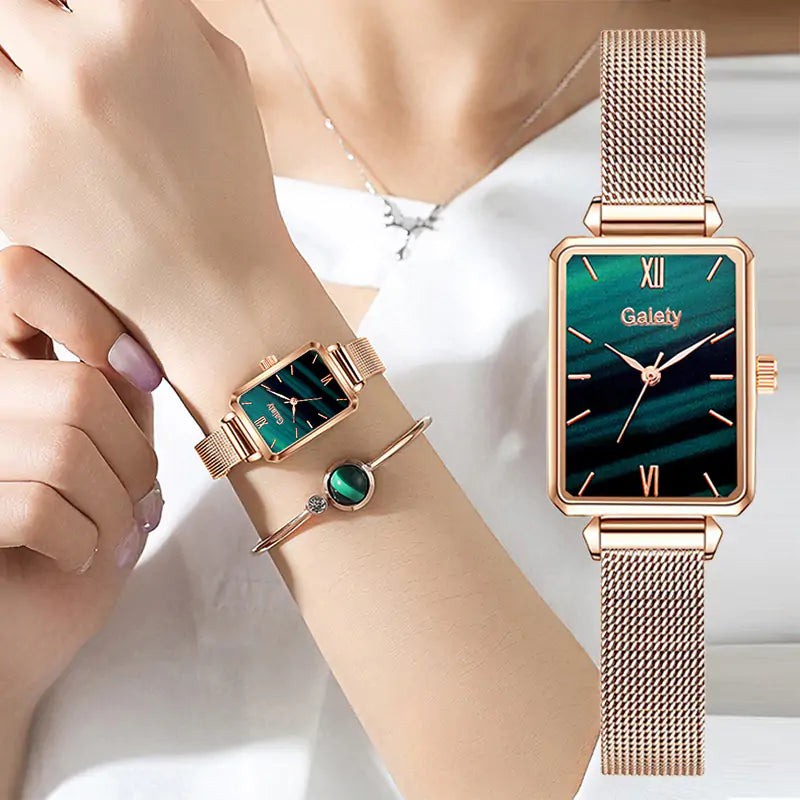 Square Quartz Watch – Minimalist Geometric Design with Precision Quartz Movement (34mm Stainless Steel Case, Scratch-Resistant, Unisex Style)