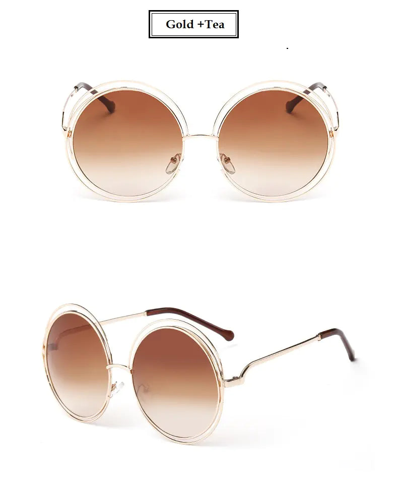 Unisex Double-Circle Metal Frame Sunglasses – Lightweight UV400 Shades with 99% VLT (7 Color Options)