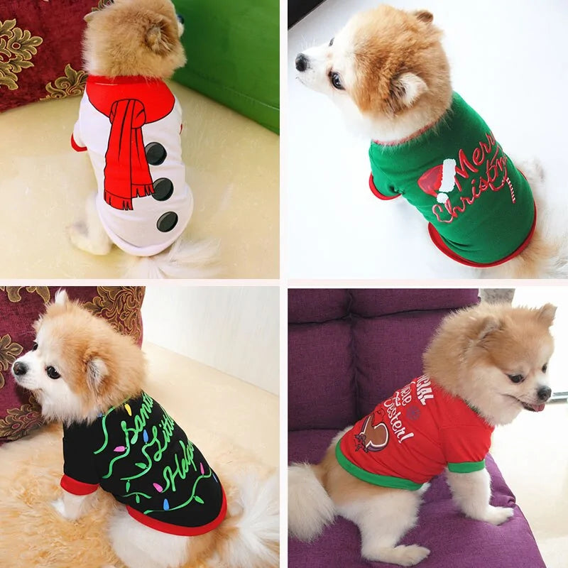 Puppy Dog Holiday Costume – Festive Red Vest with White Fur Trim for Small to Medium Dogs