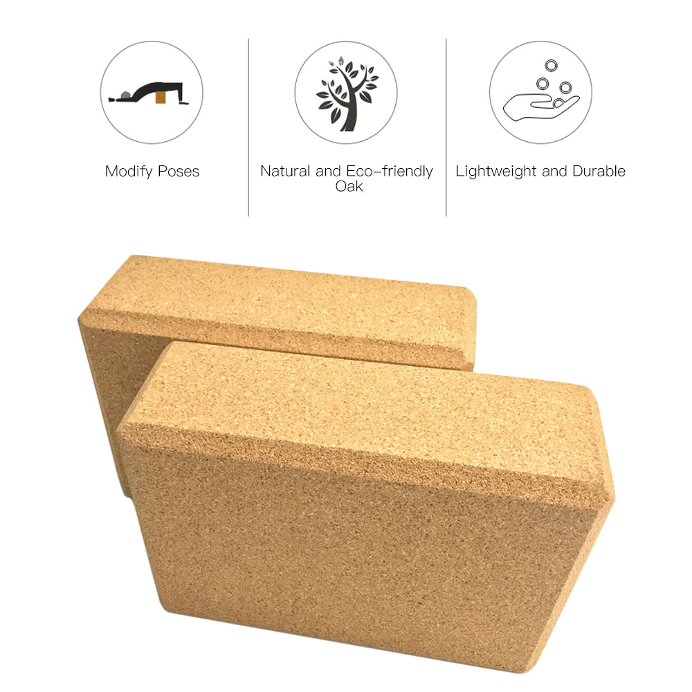 Eco-Friendly Cork Yoga Block – Oversized Non-Slip Support Brick for Stretching & Balance