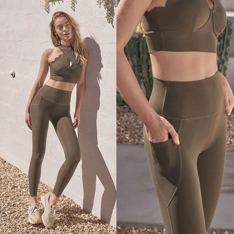 Bra Lace Sports Bra and Matching Yoga Pants – Sold Separately