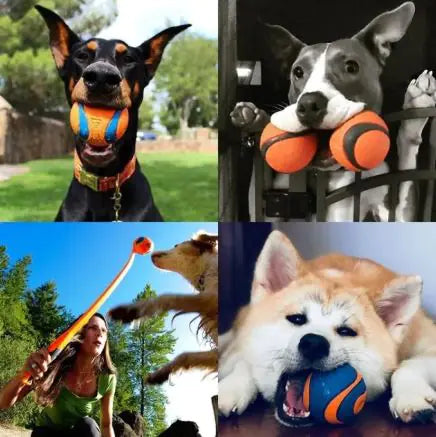Dog Fetch Toy Ball – Inflatable Rubber Ball for Dogs and Cats in Bright Orange