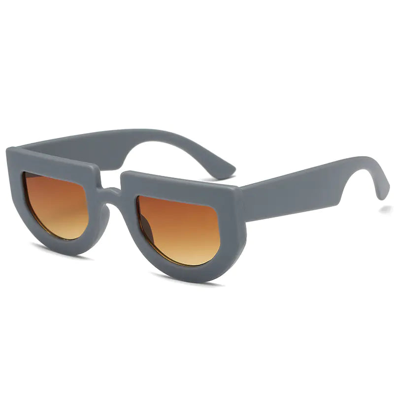 unisex Vintage Irregular Thick Frame Sunglasses – Bold Retro Style with UV400 Protection (230mm Width)