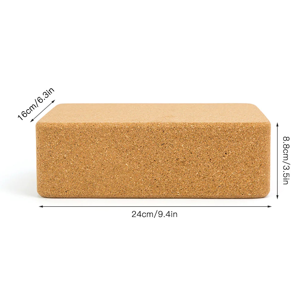 Eco-Friendly Cork Yoga Block – Oversized Non-Slip Support Brick for Stretching & Balance