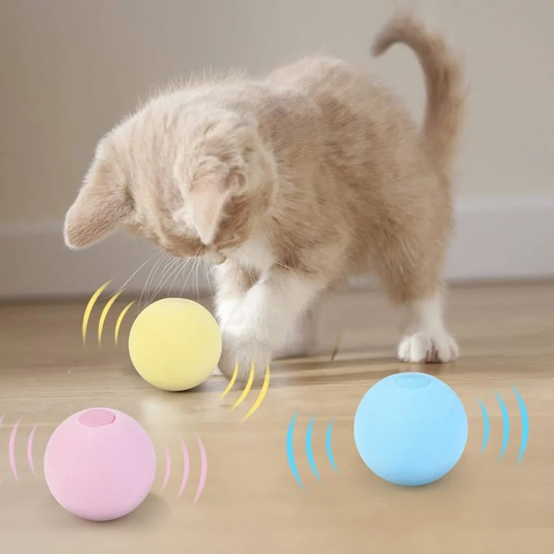 Interactive Ball Catnip Cat Training Toy – Sound-Activated with Real Animal Calls (Tap Trigger & Built-In Catnip Slot)