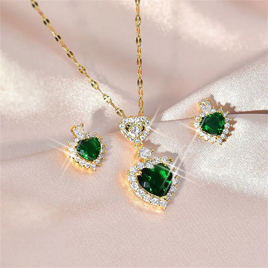 Heart Crystal Jewelry Set - different styles to choose from