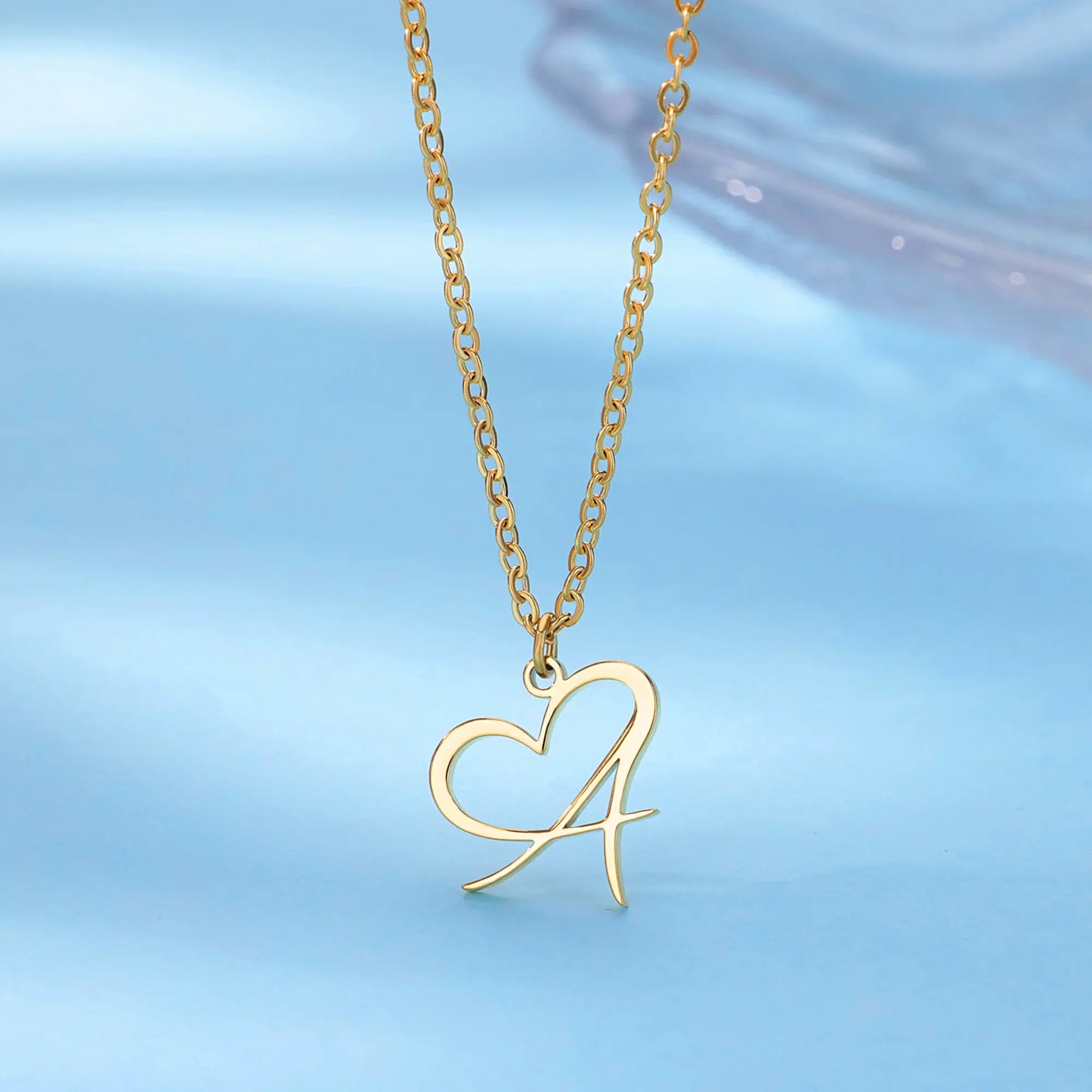 Heart Initial Letter Necklace