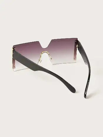 Lux Rimless Square Frame Sunglasses – Boho Style with Purple Tint