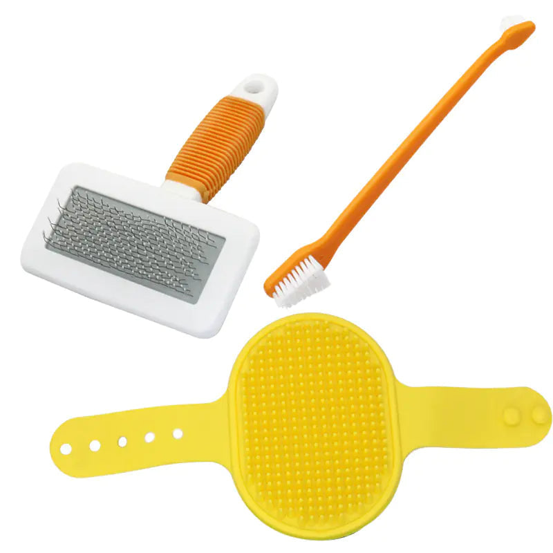 8-Piece Pet Grooming Travel Set – Compact All-in-One Kit with Foldable Dog Bowl & Brushes (Lightweight & Travel-Friendly)