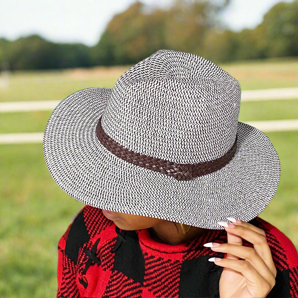 Braided Panama Fedora – Lightweight Summer Hat with Removable Faux Leather Band