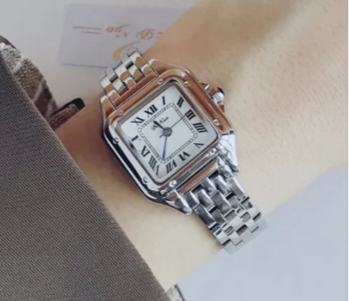 Fashion Square Simple Steel Band Quartz Watch
