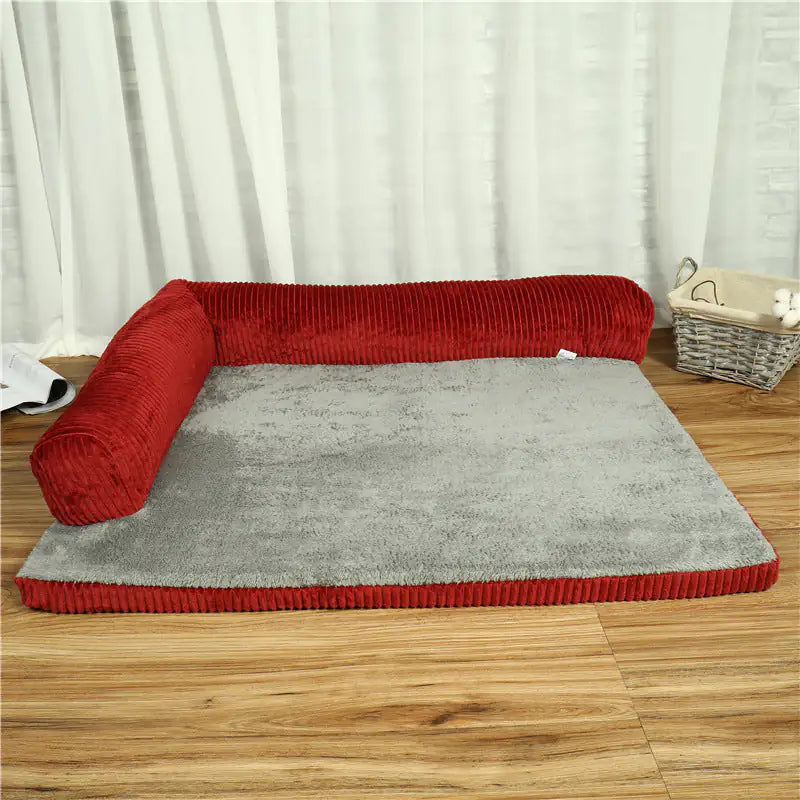 Corduroy Pet Sofa – Soft, Supportive Lounger for Dogs & Cats