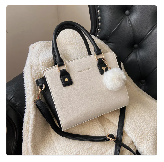 Ladies Fashion PU Leather Handbag – Elegant Shoulder Bag in Three Chic Color Combinations