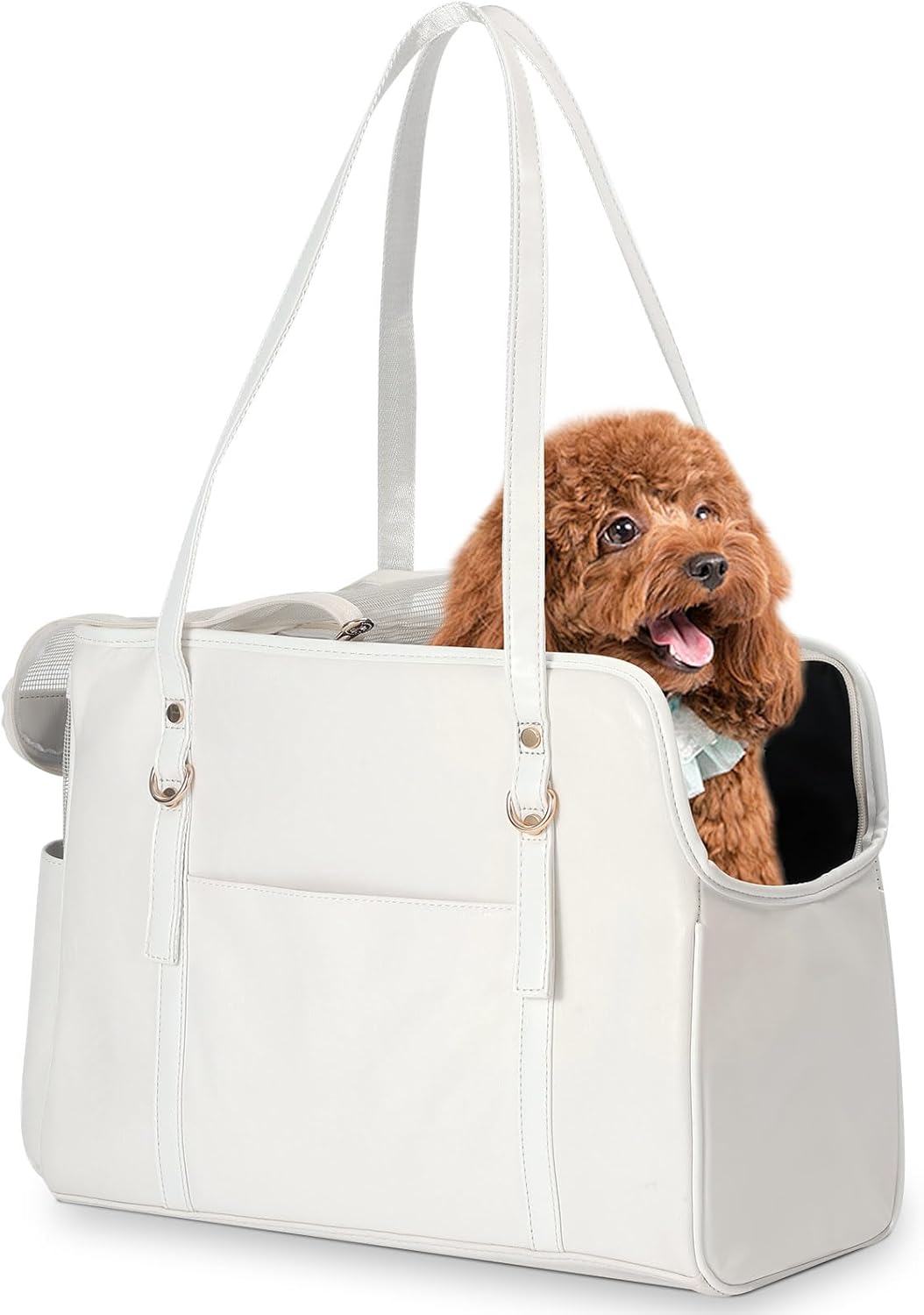 Fashion Vegan Leather Pet Carrier Purse – Travel-Ready Tote for Small Dogs & Cats