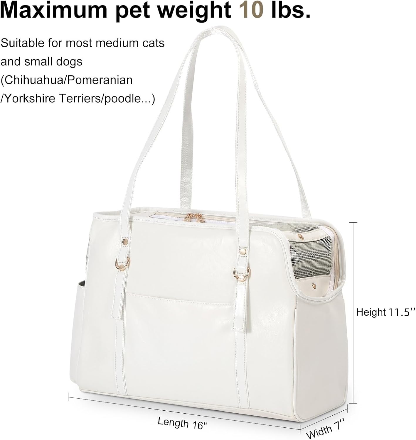 Fashion Vegan Leather Pet Carrier Purse – Travel-Ready Tote for Small Dogs & Cats