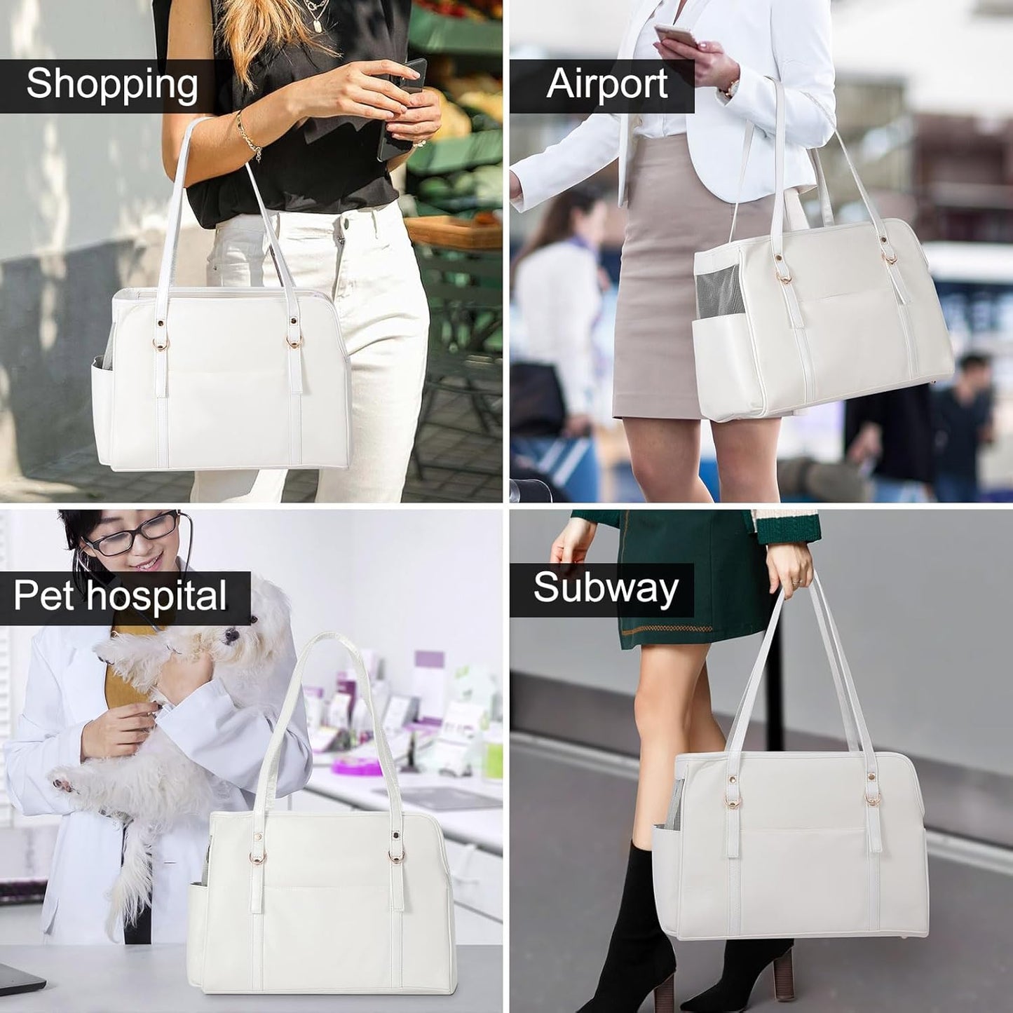 Fashion Vegan Leather Pet Carrier Purse – Travel-Ready Tote for Small Dogs & Cats