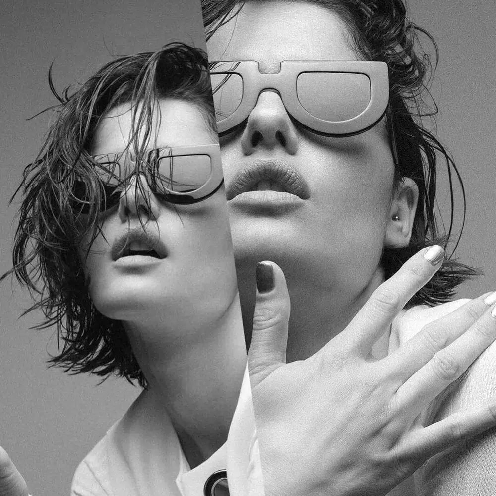 unisex Vintage Irregular Thick Frame Sunglasses – Bold Retro Style with UV400 Protection (230mm Width)