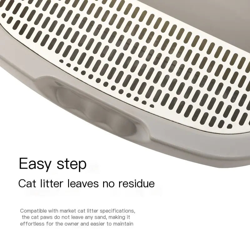 Large Cat Litter Box with Half Enclosure and Splash Guard