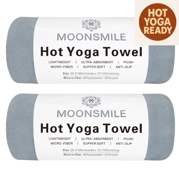 2-Pack Hot Yoga Mat Towels – Soft Suede Microfiber, Non-Slip, Ultra-Absorbent Towels for Hot Yoga, Pilates & Workouts