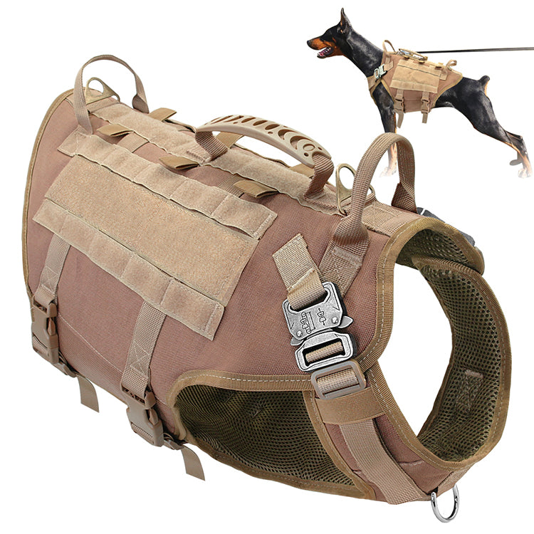 Combat Dog Harness – Heavy-Duty Chest Vest for Large Dogs with Handle and Leash Attachment (M & L Sizes)