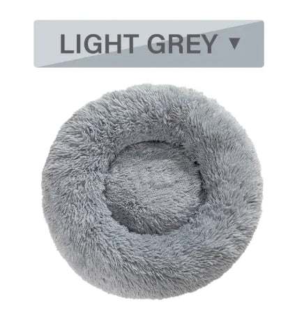 Fluffy Donut Pet Bed – Plush, Calming Comfort for Dogs and Cats