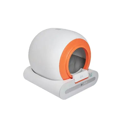 Smart Self-Cleaning Cat Litter Box – White + Dark Walnut (Product Code: W1264P164364)