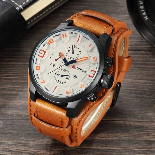 Curren Men's Leather Wristwatch
