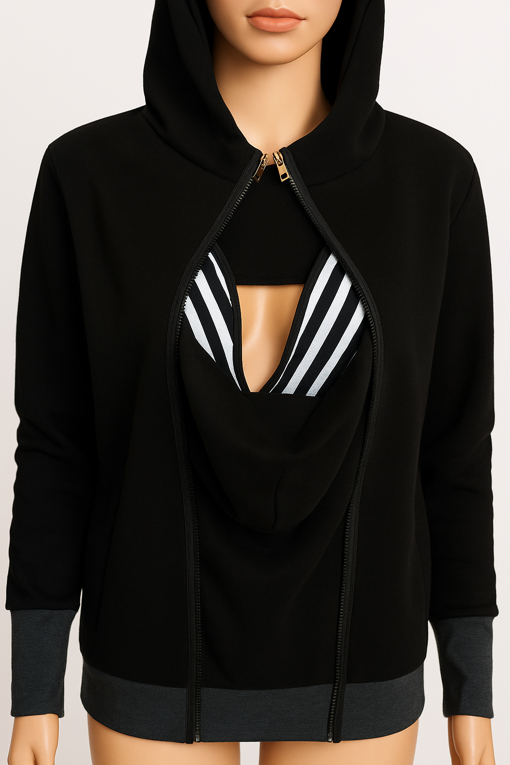 Multifunctional Kangaroo Hooded Ladies Sweatshirt – Comfort, Style & Functionality (S–3XL, Multiple Colors)