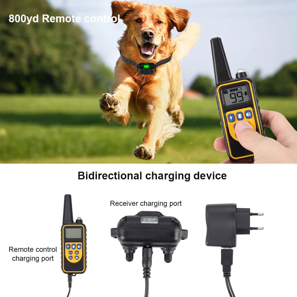 Electric Dog Training Collar – Waterproof, Long-Range, and Fully Adjustable for Effective Obedience Training