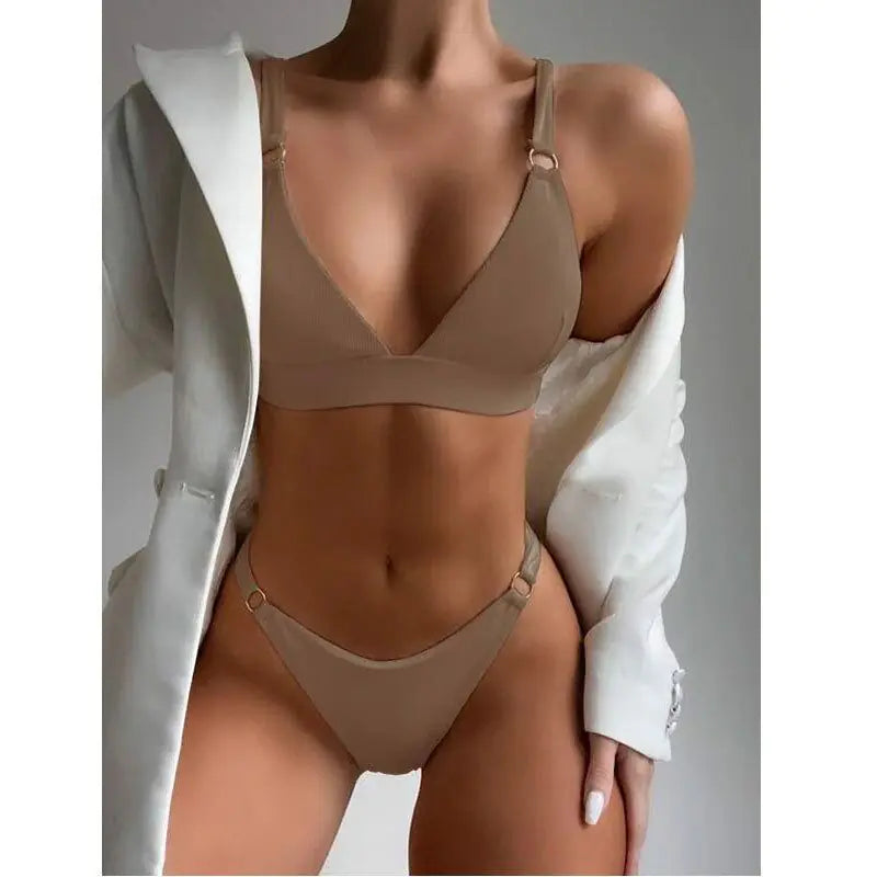 Striped Two-Piece Bikini – Vibrant Colors & Sexy Fit for the Modern Beach Goddess (Sizes S–L)