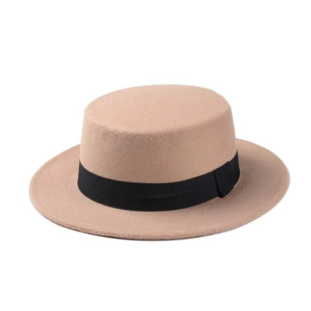Flat Top Wool Hat for Men