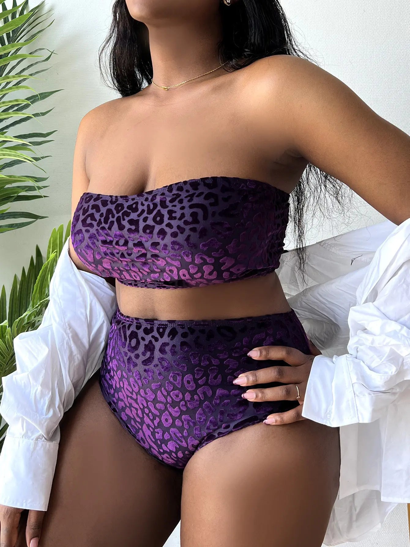 High-Waisted Two-Piece Bikini Set – Plus Size Swimwear in Vibrant Colors (0XL–4XL)