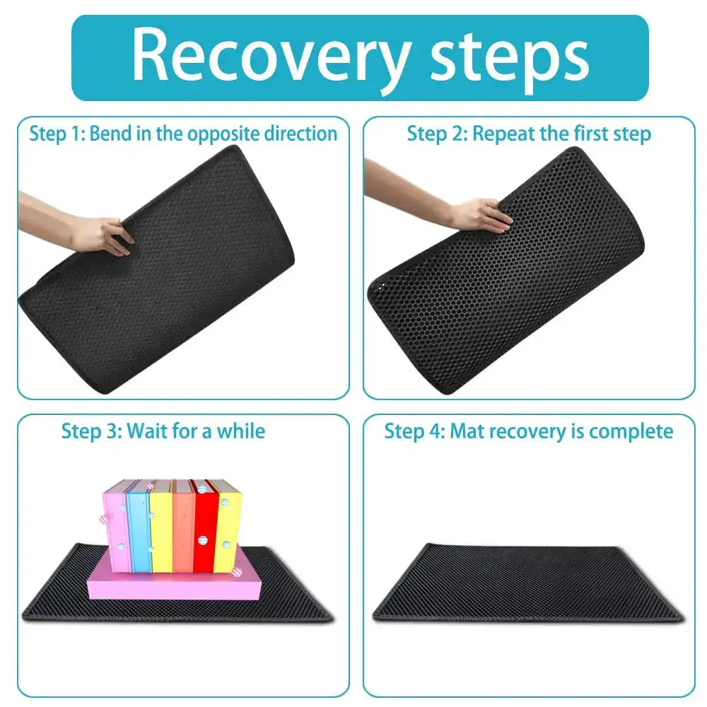Double Layer Cat Litter Mat – EVA Waterproof Mat with Litter Trap Design
