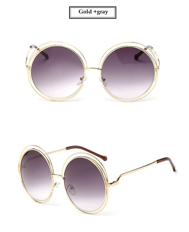 Unisex Double-Circle Metal Frame Sunglasses – Lightweight UV400 Shades with 99% VLT (7 Color Options)