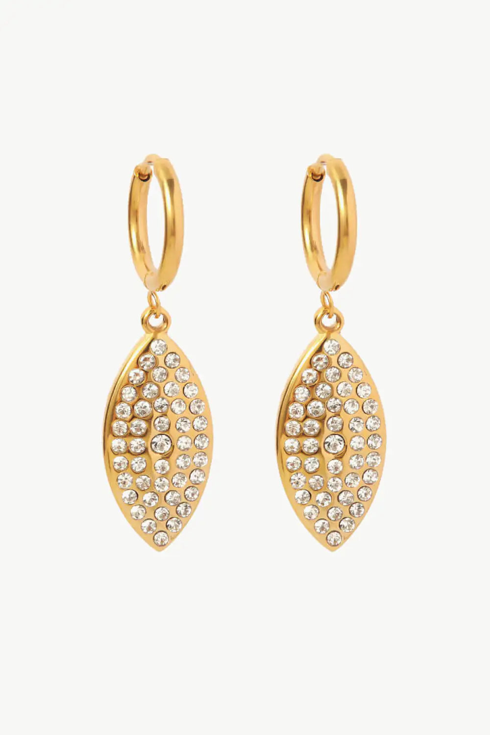 Inlaid Rhinestone Leaf Drop Earrings: A Touch of Elegance & Sparkle
