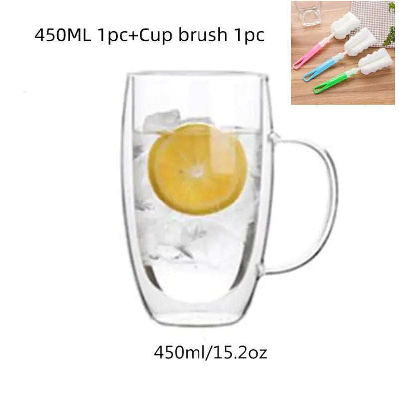 Heart-Shaped Double Wall Tea Coffee Mug