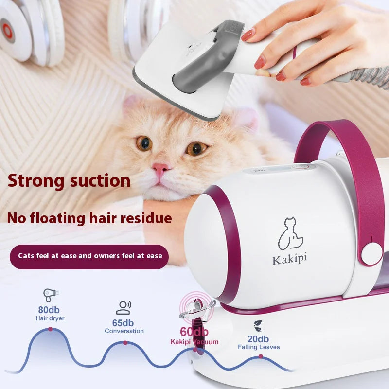 All-in-One Pet Grooming Vacuum Kit – Strong Suction, Quiet Operation, and 6 Adjustable Combs (For Cats & Dogs of All Hair Types)