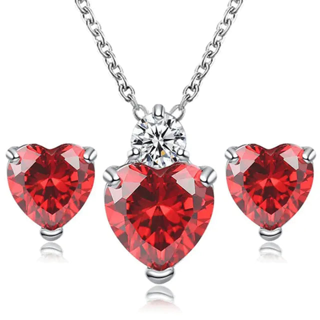 Heart Crystal Jewelry Set - different styles to choose from