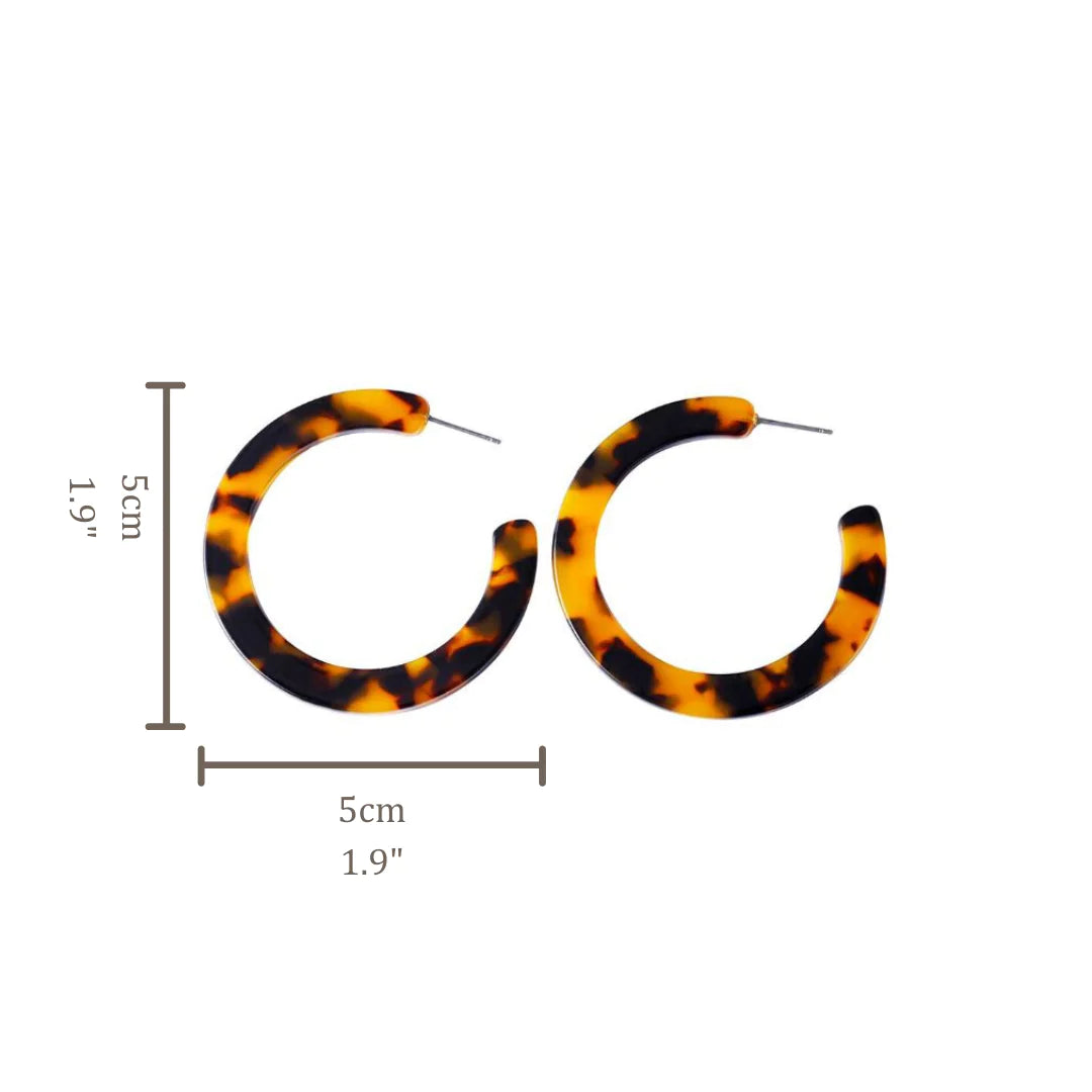 Annie Earrings – Lightweight Tortoise Shell Resin Hoop Earrings